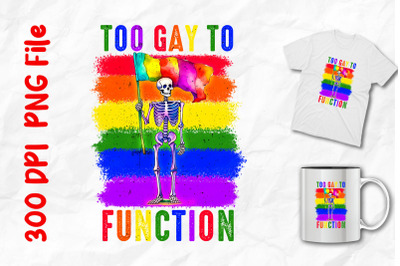 To Function Skeleton Holding Pride Flag