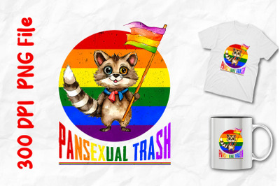 Trash Raccoon Holding Pride Flag