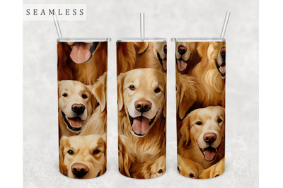 Multiple Golden Retrievers Tumbler Wrap, 20oz Skinny Tumbler PNG