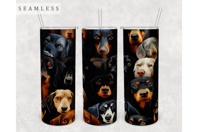 Multiple Dachshunds Tumbler Wrap, 20oz Skinny Tumbler Sublimation PNG