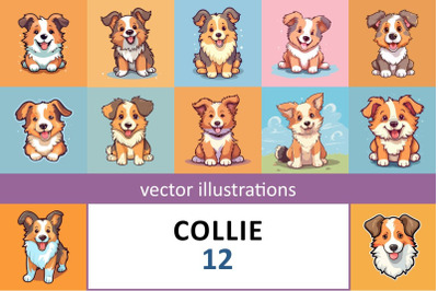 Cute Cartoon Dog Collie