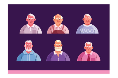 Grandfather Character Avatar Set