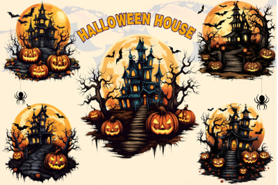 Halloween House Clipart Sublimation