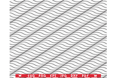 SVG Wavy Black Lines, Seamless Pattern, Digital clipart
