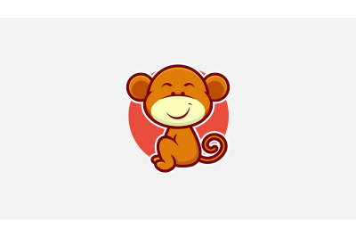 cute monkey logo vector design template