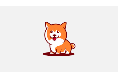 cute shiba Dog logo vector design template