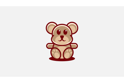 cute teddy bear logo vector design template