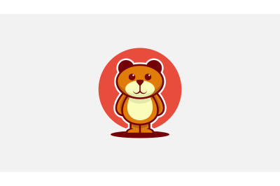 cute teddy logo vector design template