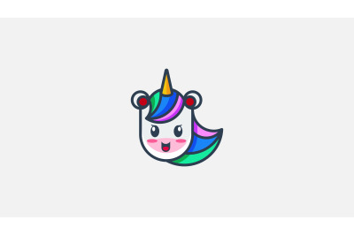 cute unicorn logo vector design template