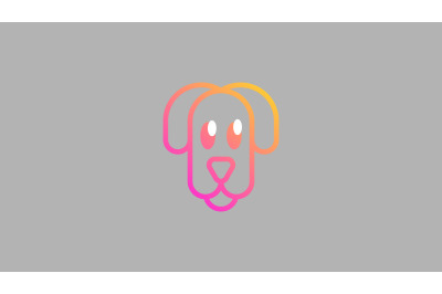 dog face line art logo vector design template