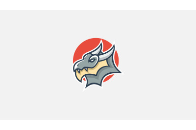 dragon face logo vector design template