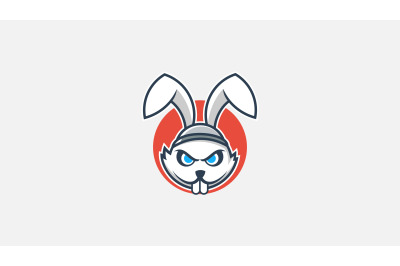 evil bunny logo vector design template