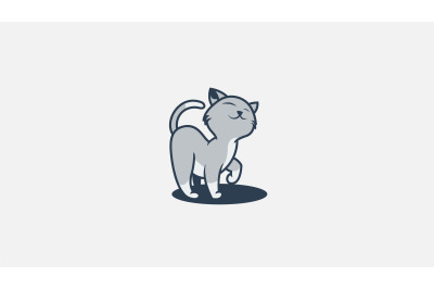 happy cat logo vector design template