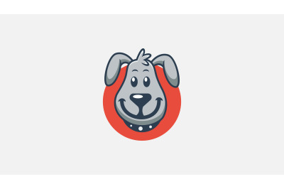 happy dog face logo vector design template