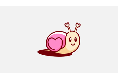 heart snail logo vector design template