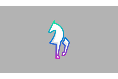 horse body line art logo vector design template