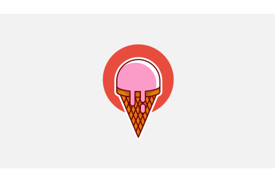 icecream cone logo vector design template