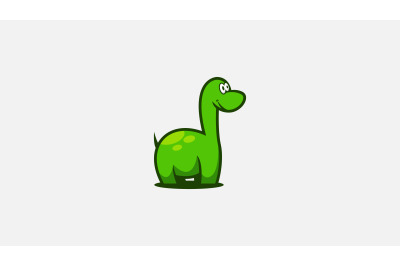 little cartoon dinosaur logo vector design template