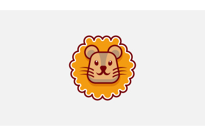 mouse lion logo vector design template