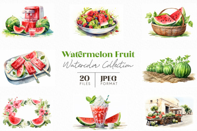 Watermelon Fruit Watercolor Collection