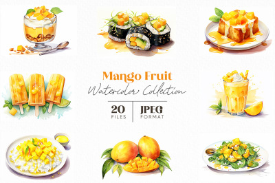 Mango Fruit Watercolor Collection