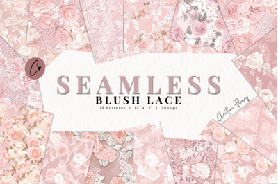 Seamless Blush Lace Digital Paper