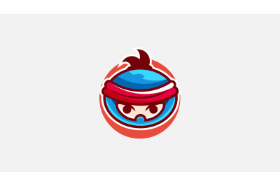 ninja face logo vector design template