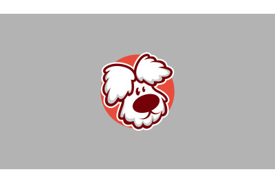 puppy face logo vector design template