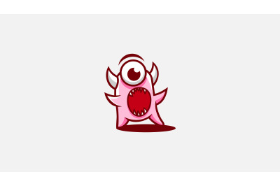 shocked face monster logo vector design template