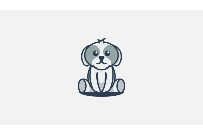 sitting dog logo vector design template