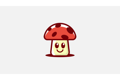 smiling face mushroom logo vector design template