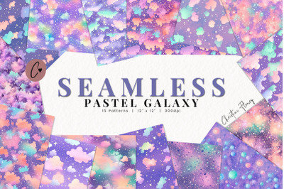 Seamless Pastel Galaxy Digital Paper