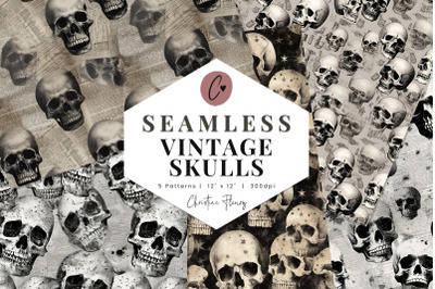 Vintage Skulls Digital Paper Mini Pack
