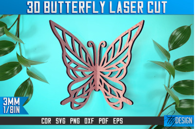 3D Butterfly Laser Cut SVG | Butterfly Laser Cut SVG Design | CNC File