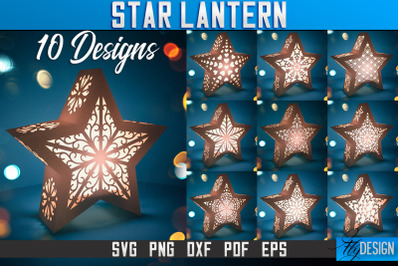 Star Lantern SVG | Paper Cut SVG | Night Light Design