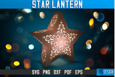 Star Lantern SVG | Paper Cut SVG | Night Light Design