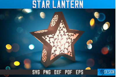 Star Lantern SVG | Paper Cut SVG | Night Light Design