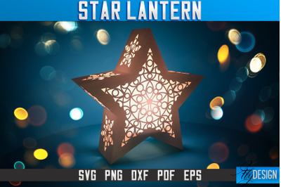 Star Lantern SVG | Paper Cut SVG | Night Light Design