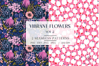Vibrant Flowers Patterns Vol2