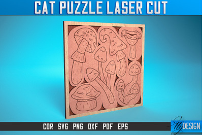 Cat Puzzle Laser Cut SVG | Puzzle Game Laser Cut SVG Design | CNC File