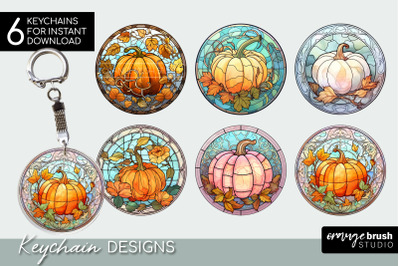 Pumpkin Fall Keychain Bundle Stained Glass Sublimation