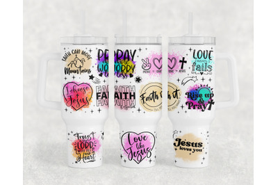 Christian Quotes 40oz Tumbler Wrap&2C; Religious Sayings 40oz Quencher