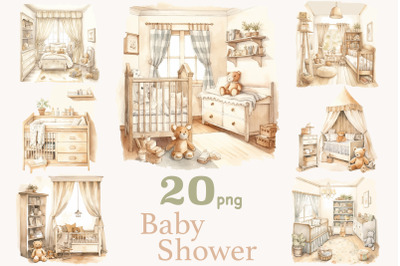 Baby Shower Graphics Collection | Nursery Room Interior PNG