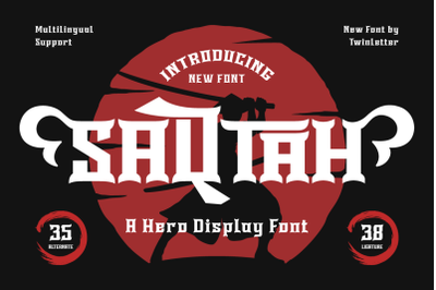 SAQTAH | Display Hero Font