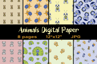 8 Animal Print Digital Papers.
