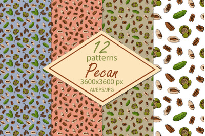 Pecan nut paper/seamless patterns