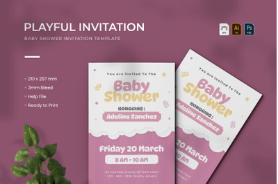 Playful Baby Shower - Invitation