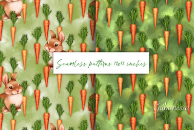 Carrot seamless patterns