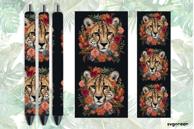 Embroidery Cheetah Pen Wraps | Sublimation