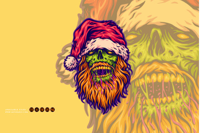 Zombie Santa with frightening appearance christmas nightmare